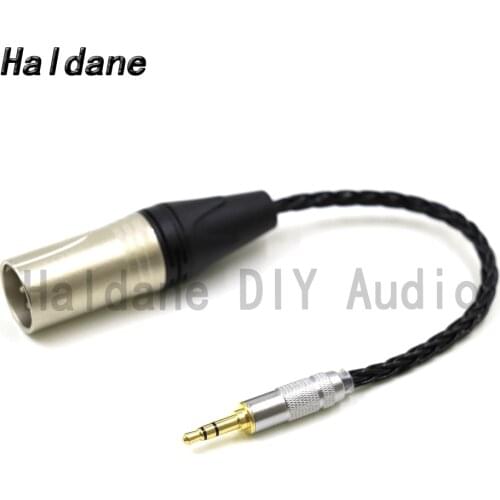 Haldane HIFI 7N Silver Plated 3.5mm 3pole Stereo Male to 4pin XLR Male Audio Adapter Cable 3.5 to XLR Connector Cable（Black）DIY