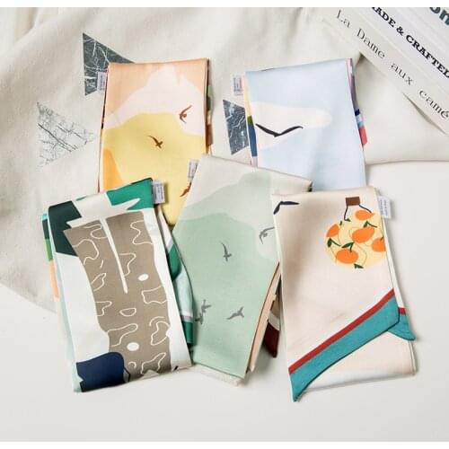 2021 Stripes Summer100*9 Plants Lady Long Silk Ribbon Female Summer Thin Design Decorative Belt Hair Band