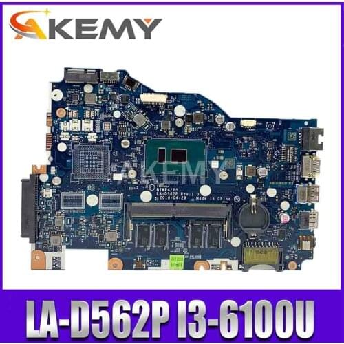 For Lenovo 110-15ISK Notebook Motherboard BIWP4 / P5 LA-D562P CPU i3 6100U 4GB RAM 100% test work free shipping 5B20M81647
