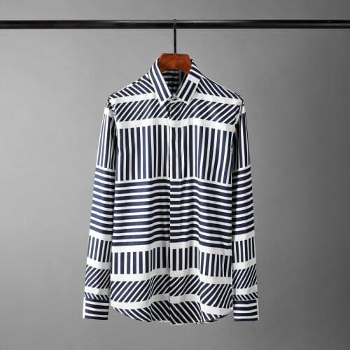 Minglu Irregular Stripe Mens Shirts Luxury Long Sleeve Casual Mens Dress Shirts Plus Size 4xl Fashion Slim Fit Party Man Shirts