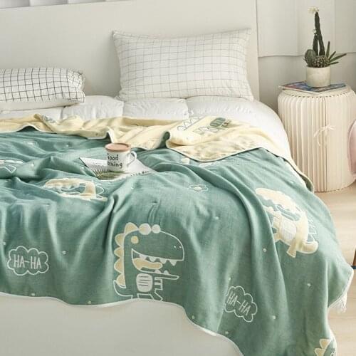 Cartoon Jacquard Cotton Home Bedding Cover Blanket Double-sided Design Towel Blanket Soft Breathable Thread Blanket