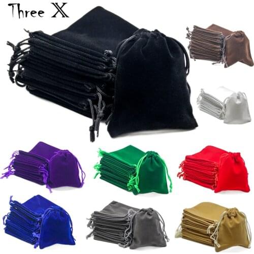 Set of 10 4.0" x 3.15" Durable Velvet Carry Bag Pouches w/Drawstring for Dice Jewelry Gift Packaging