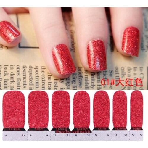 Nail polish sticker solid colour glitter nail sticker 9 colors nail sticker 50 pcs/lot free shipping