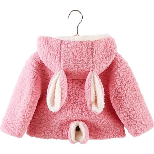 Baby girl clothes girls jacket autumn and winter children plus velvet thick warm jacket girl lamb wool hooded jacket girl jacket