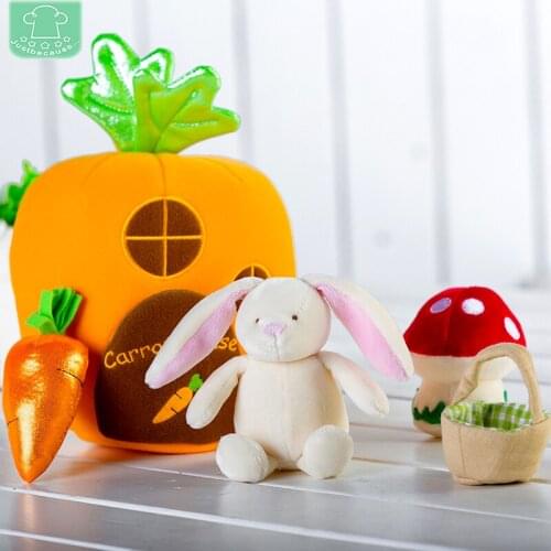 Easter Bunny Baby Toy Carrot House Playset, 7 in