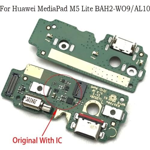 Microphone Charger Board PCB Board For Huawei Mediapad M5 lite BAH2-W09/AL10 USB Port Connector Flex Ribbon