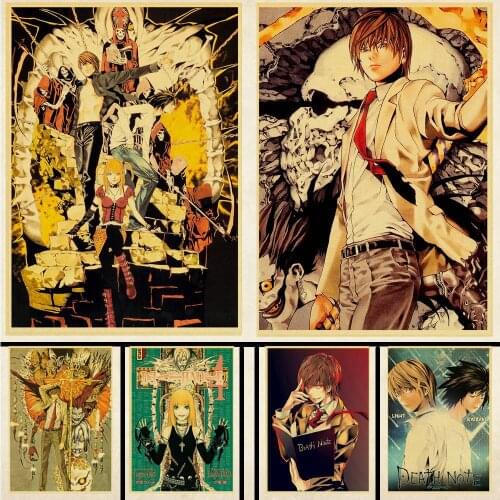Anime Series Death Note Retro Poster Decoration Bedroom Living Room Kraft Paper Poster High Quality Wall Paper