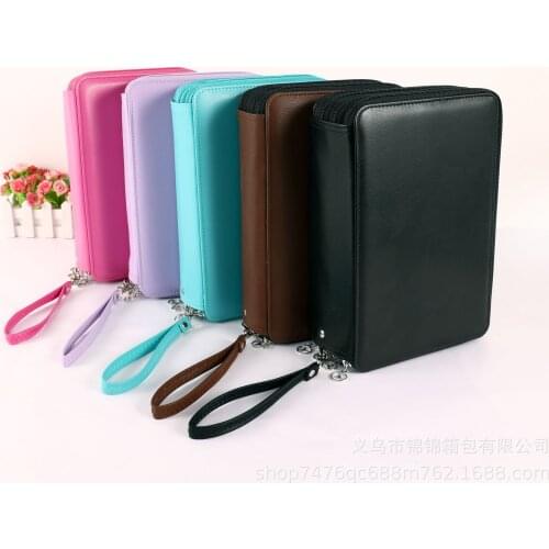 Shockproof Anti-fall Large-capacity Pen Curtain Four-layer Zipper PU Pencil Case 120 Hole Pen Box Set Student Stationery Storage