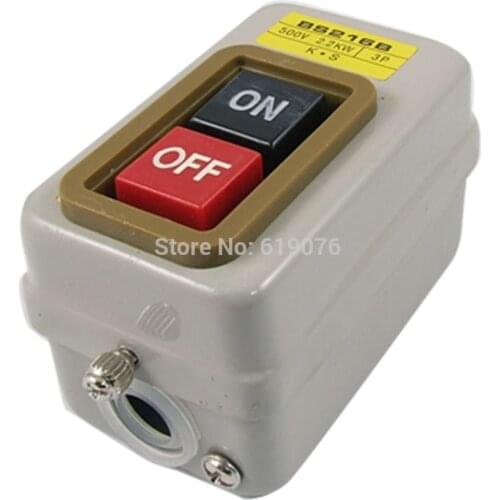 AC 500V 2.2KW 3P Rectangle Metal Plate Push Button Switch