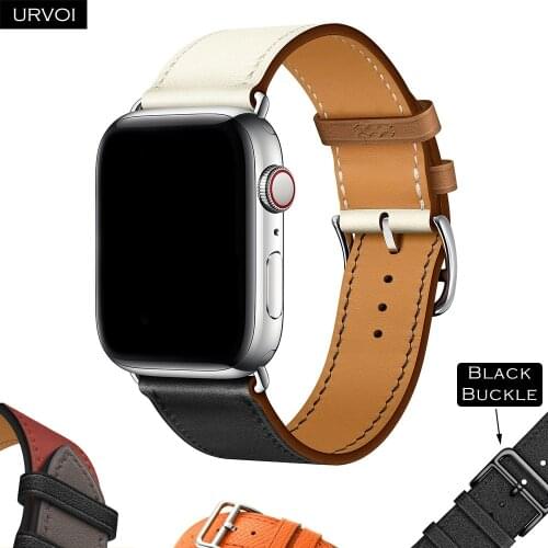URVOI Single Tour band for apple watch series 6 5 4 3 2 SE Swift Leather strap for iWatch wrist classic Handmade 2020 40 44mm