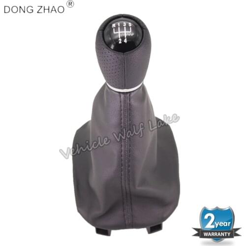5 Speed Gear Stick Gear Shift Knob With Leather Boot For Seat Leon 1M1 2002 2003 2004 2005 2006 Toledo 2002 2003 2004 Car-Stying