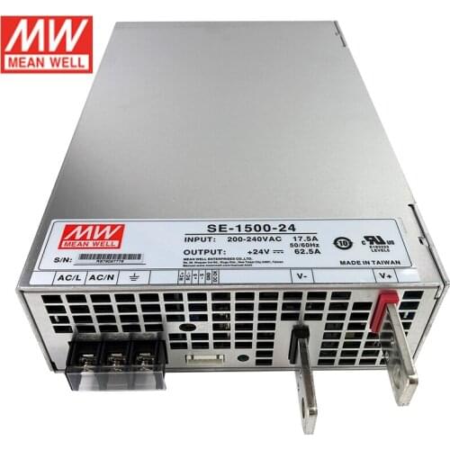 SE-1500-24 MEAN WELL 1500W 24V Switching Power Supply 220VAC to 24V DC 62.5A 1500W Meanwell Power Supply Unit Transformer SMPS