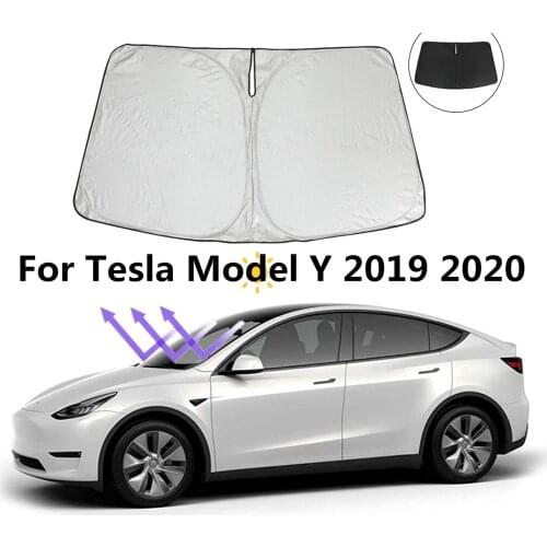 Sunshade UV/Heat Insulation Film Windshield Glass Front Window Sun Visor For Tesla Model Y 2019 2020 Car Accessories