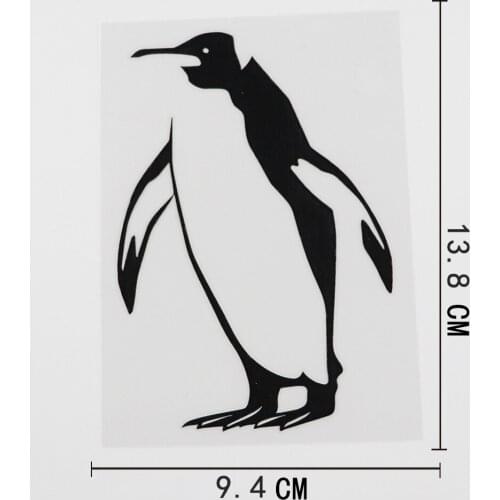 9.4CMX13.8CM Fashion Penguin Arctic Animals Decal Vinyl Car Sticker Black/Silver 8A-0125