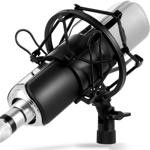 Q8 3.5mm Studio Condenser Microphone with Real-time monitoring large diaphragm condenser microphone for Karaoke Recording