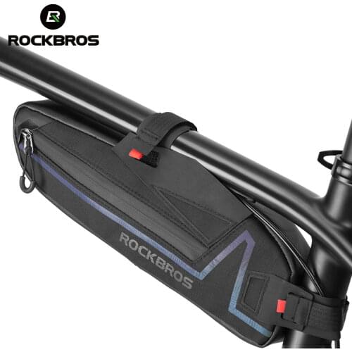 ROCKBROS 1.5L Bike Bag Waterproof Reflective Large Capacity Front Top Tube Frame Bag Wear-resistant MTB Road Bicycle Bag