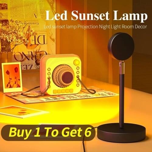 Net Red Photo Night Light Sunset Projection Light LED Creative Portable Projection USB Atmosphere Light Rainbow Sunset Glow Lamp