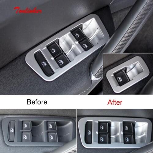 Tonlinker for Volkwagen NEW GOLF MK7 Window Lift Button Cover stickers Car Styling 4 PCS Stainless Steel Cover Case Stickers