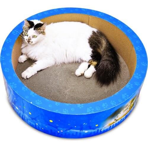 Pet supplies Pet cat scratch board, large round barrel litter board claw toy give grass