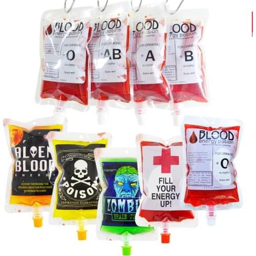 Halloween Decoration 250ml Skull Vampire Blood Drink Bags Cosplay Drinks Container Bag Party Decor Supplies Ornament Accessories