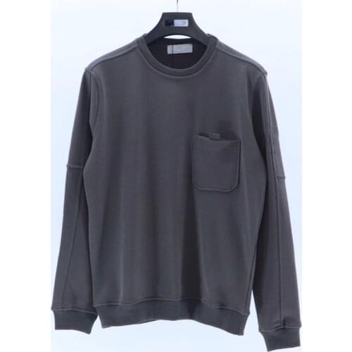 Spring Mens Simple Badge Pocket Sweatshirt