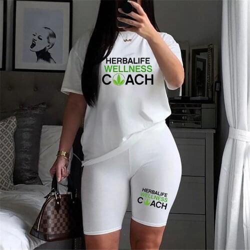 Funny Herbalife Two Pieces Set Letter T Shirts and Shorts Set Herbalife Lovers Casual Joggers Biker Shorts Sexy Outfit for Woman