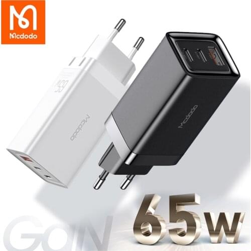 Mcdodo PD 65W USB Type C EU/UK GaN mini Charger Quick Charge 3.0 For iPhone 12 11 Pro Max 7 Xiaomi Samsung Note 20 Fast Charger