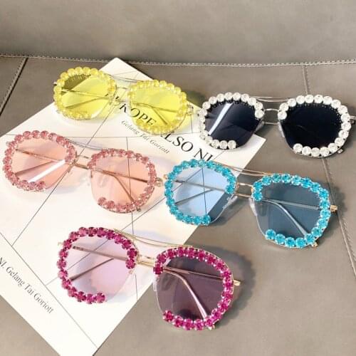 Womens Sun Glasses Bling Bling Summer Photo Decorative Glasses Oversized Shades Vintage Inspired Rhinestone Half Frame Sunglass