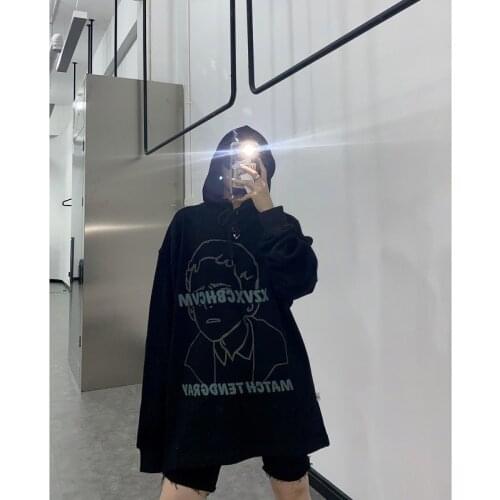 Female Hoodies Shirt Long Harajuku Student Coat Jacket 2021 Spring Autumn New Loose College Style Baseball Uniform Streetwear