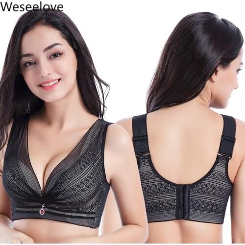 Weseelove Plus Size Women Bras Without Steel Ring Soutien Gorge Femme Gathered Push Up Bras Adjustable Womens Sexy Bra M15-1