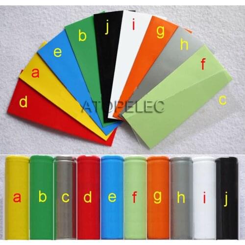 1pc AAA Battery Wrap PVC Heat Shrink Tubing Pre-cut Precut Black/Red/Orange/Yellow/Green/Blue/Gray/White/Clear