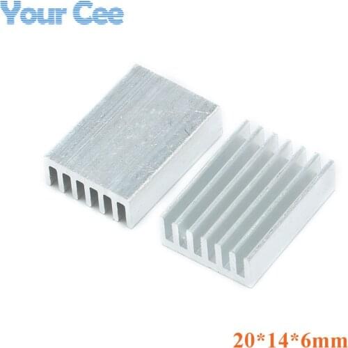 10 pcs 20*14*6mm Radiator Heatsink Cooler Cooling Fin Aluminum Heat Sink for Chip, LED, Power IC Transistor Module PBC 20x14x6mm