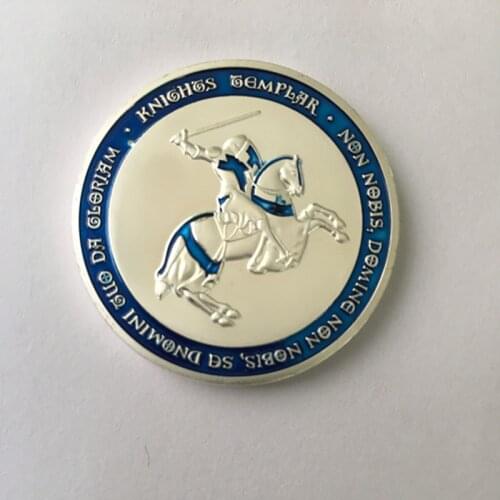 100 pcs Non magnetic The Saint George on horse cross coins brass core silver real gold plated colored 40 mm souvenir coin