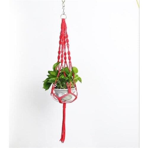 2020 Creative Garden Plant Tassel Hanger Macrame Hemp Rope Braided Hanging Planter Basket Flower Pot Holder Decoration