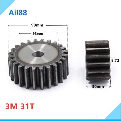 3 Mold gears is 45 # steel gear wheel 31 teeth pinion and rack straight gear is gear 30 mm thickness