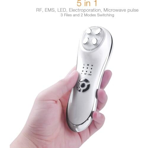 5Colors Facial Radiofrequency Beauty Instrument EMS Skin Lifting Whitening Blackhead Remover Facial Massager Anti Aging Tools