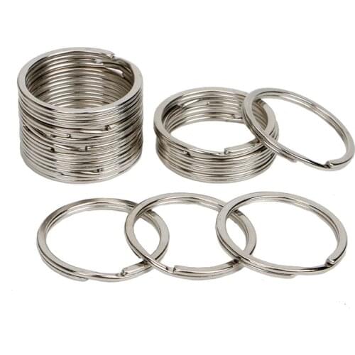 50pcs 30mm Nickel-plated Metal Key Ring Hanging Ring Connecting Ring Key Ring Buckles Keychain Buckles