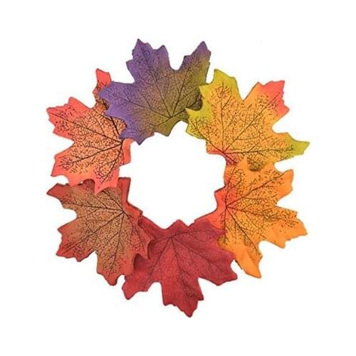 50pcs 8cm Artificial Maple Leaves Christmas Halloween Wedding Party Decoration Fake Leaves DIY Scrapbooking Photography Props