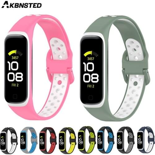 AKBNSTED For Samsung Galaxy Fit 2 SM-R220 Smart Watch Strap For Samsung Galaxy Fit2 Silicone Soft Bracelet Replacement Wristband