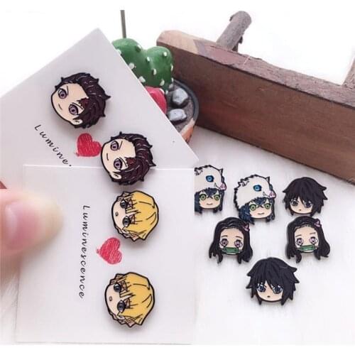 Hot sale Cosplay Demon Slayer Anime Secondary Animation Peripheral Anime Earring Tanjiro Earrings Acrylic Earrings
