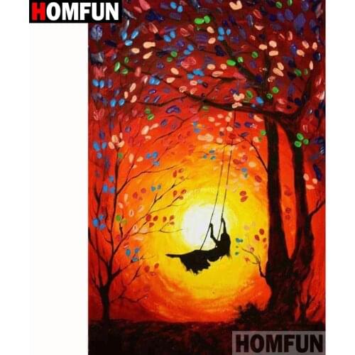 HOMFUN Full Square/Round Drill 5D DIY Diamond Painting "Sunset scenery" Embroidery Cross Stitch 5D Home Decor Gift A18239