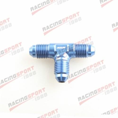 AN4 4AN AN-4 Male Flare Union Tee T-piece Fitting Adapter Aluminum Blue