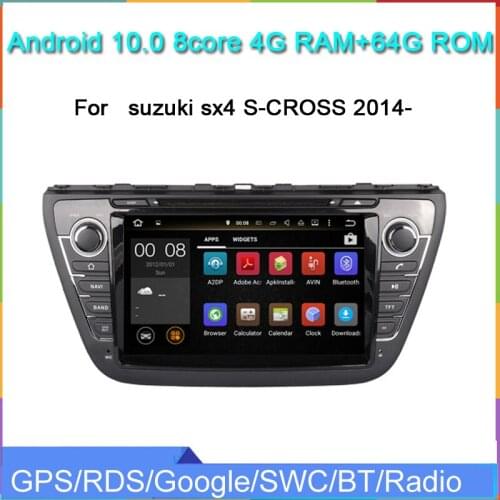 8"touch display android 10.0 8core 4+64GB car audio player for sx4 S-CROSS GPS navigation built in wifi FM RDS headunit