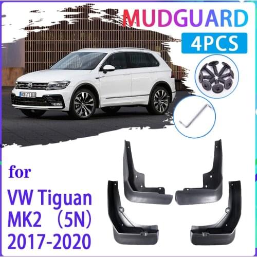 4 PCS Car Mud Flaps For Volkswagen VW Tiguan 5N 2017 2018 2019 2020 MK2 Mudguard Splash Guards Fender Mudflaps Auto Accessories