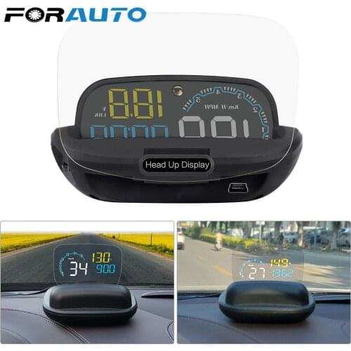 Car Head Up Display Digital Security Alarm Set Speedometer RPM Mirror Projector C600 Auto Accessories OBD2 HUD