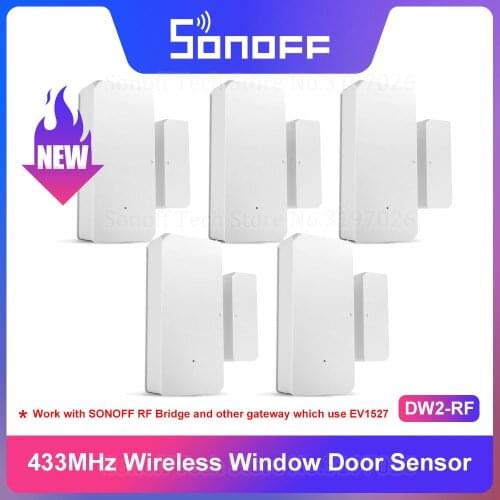 Wholesale SONOFF DW2-RF 433MHz Wireless Door Window Sensor Works with SONOFF RF Bridge EV1527 Smart Scene Home Secuirty Devices