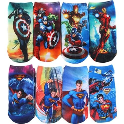 Kids socks cartoon girls Socks movie Super hero Socks 2 to 8 years children Super-man Socks Captain America cartoon Boat Socks