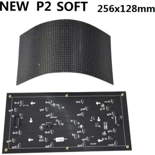P2 Flexible 256x128mm 128x64 Pixels 32s Full Color RGB Curved Soft LED Display Module