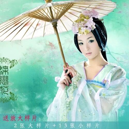 Die Lian Hua Green Embroidery Yarn Tang Empress Princess Costume for Women Hanfu Photography or Stage Performance Costume