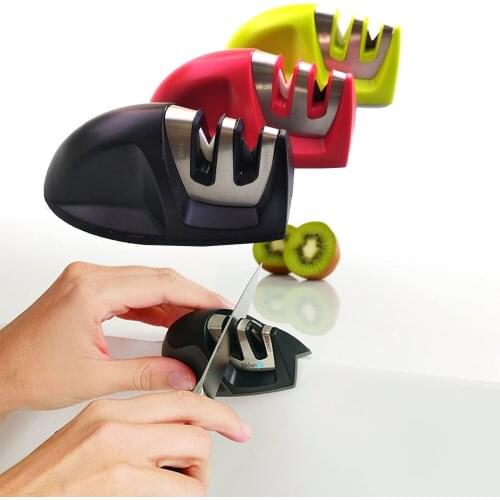 Mini Knife Sharpener 1-2 Stages Tungsten Steel Ceramic Sharpener Professional Kitchen Sharpening Ceramic Grinder Chef Cook Tool